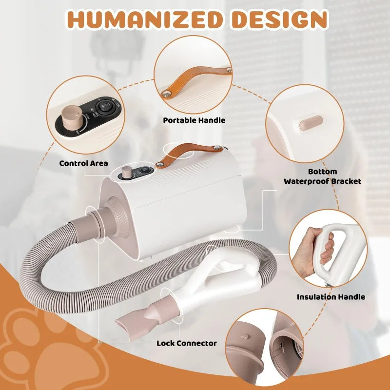 Hign-concerned Negative Ion Dog Dryer 4 In 1 Nozzles