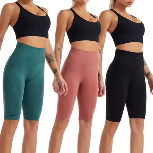 Vital Spark High Waist Biker Shorts Women Yoga Fitness