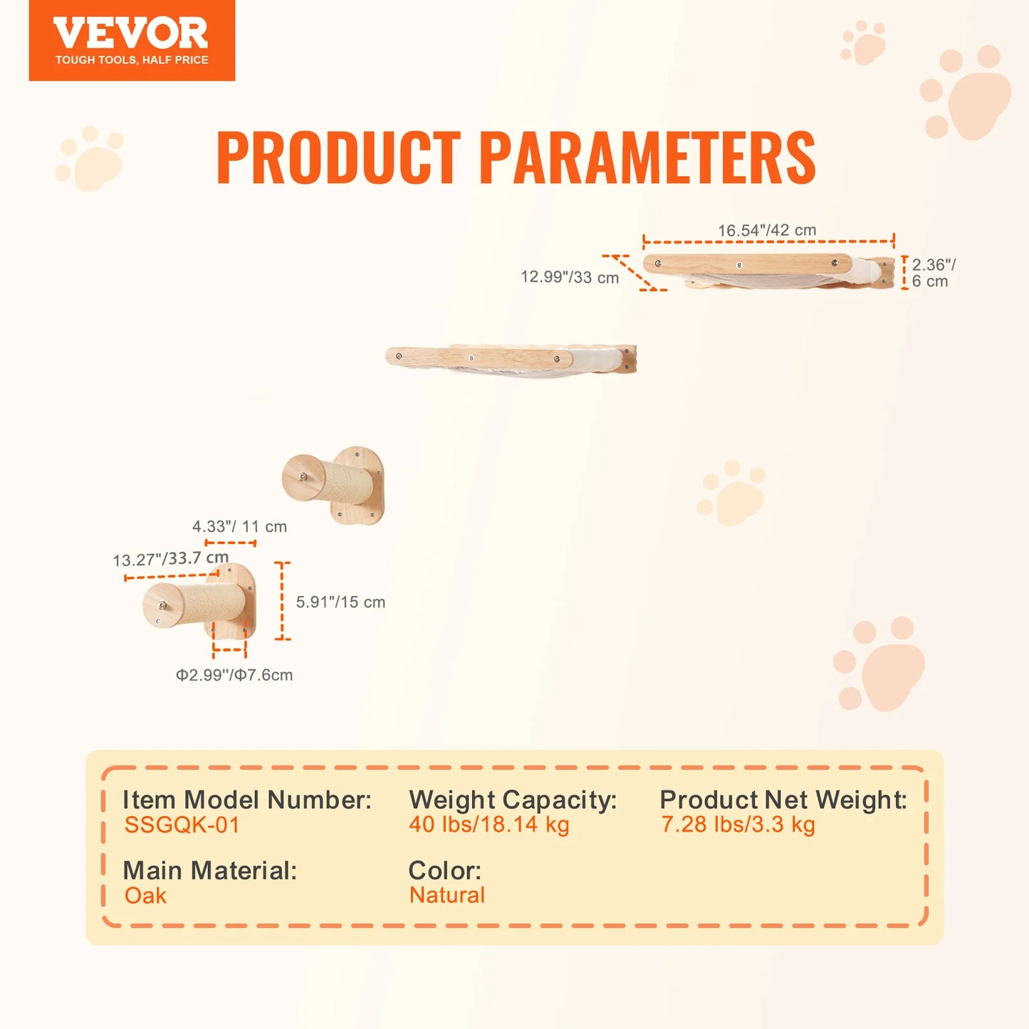 SucceBuy Wall Mounted Cat Shelves and Perches