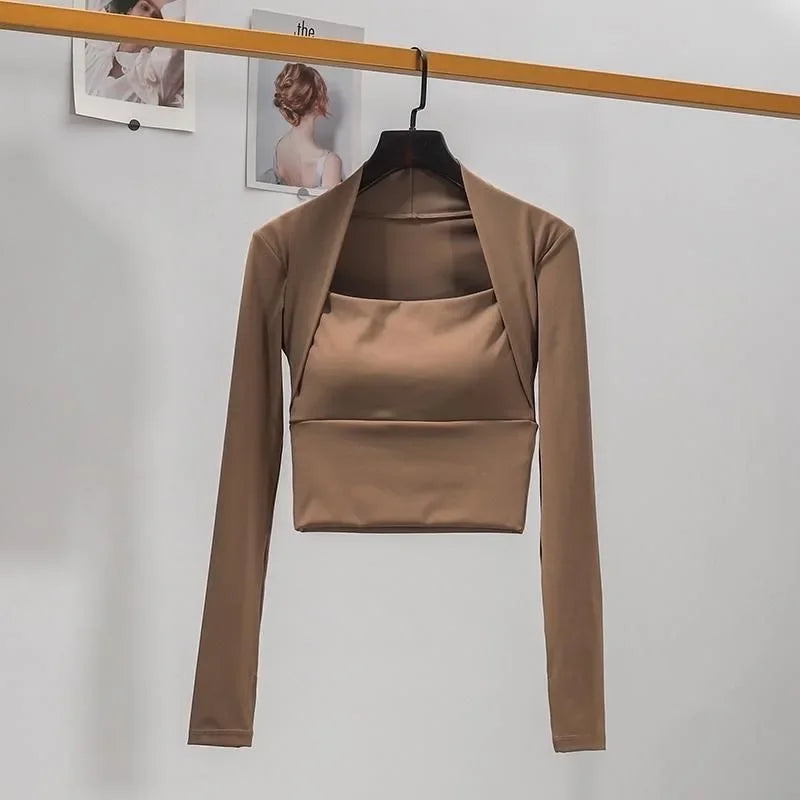 CN Fitness Chest Cushion Long Sleeve Top For Women Yoga