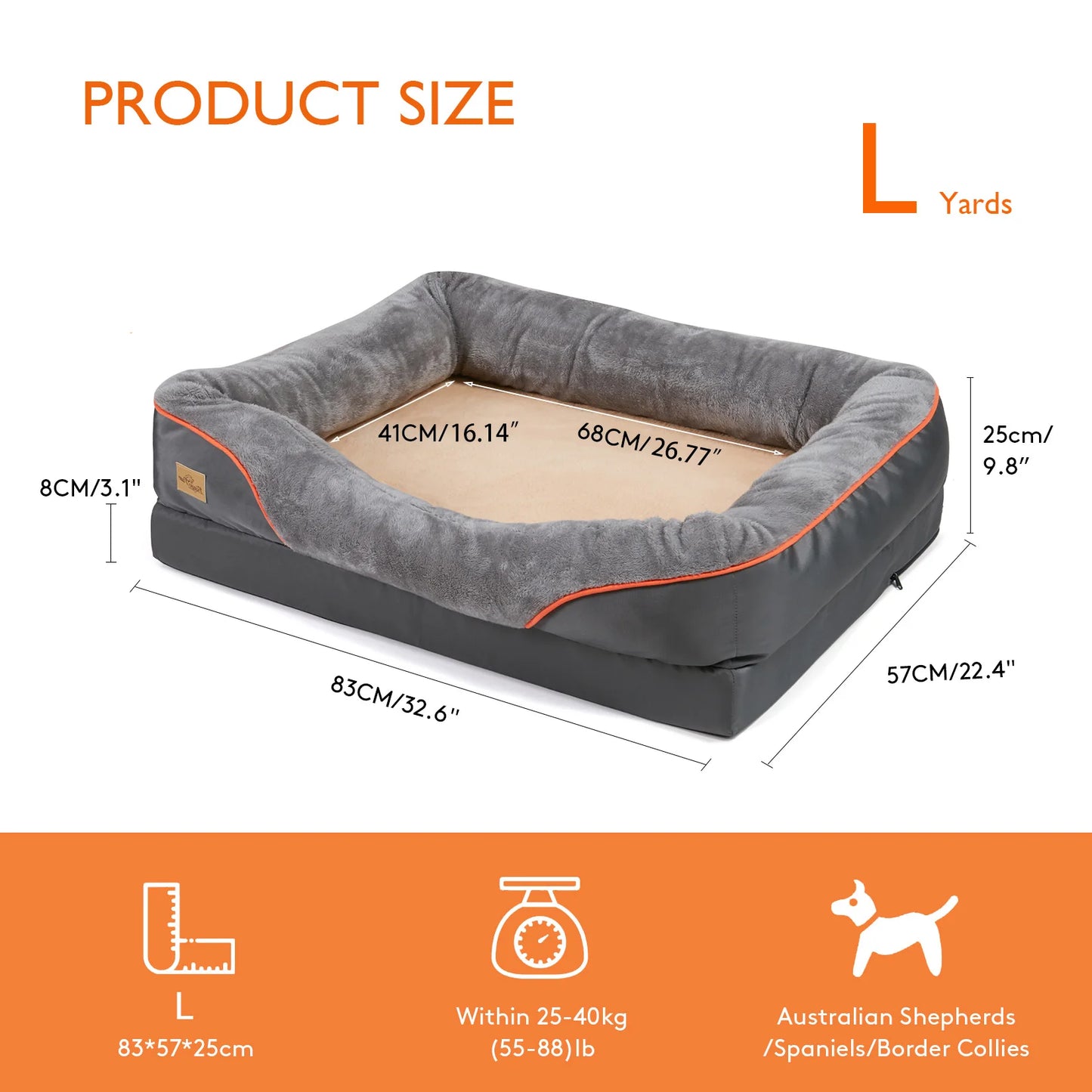 BINGOPAW Large Dog Bed Anti Allergy Warm Fleece Waterproof